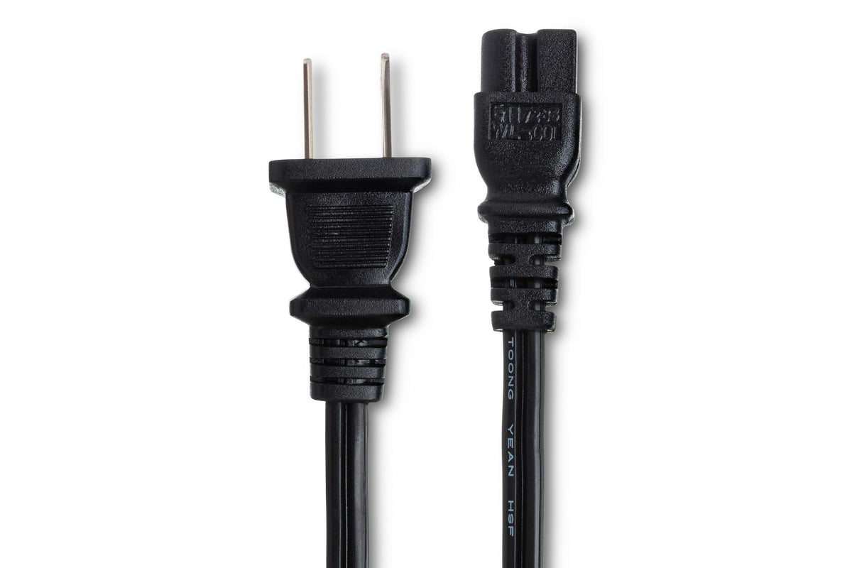HOSA - Power Cord, IEC C7 polarized to NEMA 1-15P, 8 ft