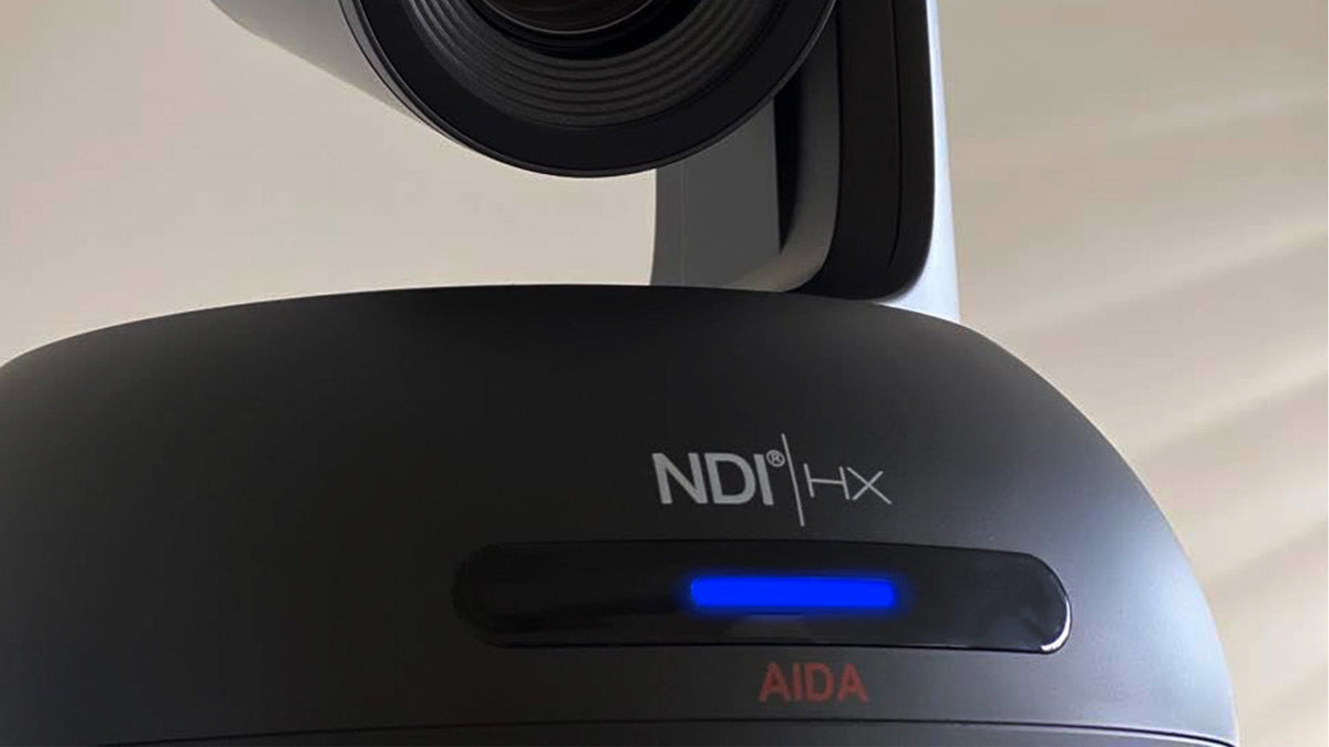 AIDA PTZ-NDI3-X20W, Broadcast/Conference NDI®|HX3 120fps FHD NDI/IP/SRT/SDI/HDMI PTZ Camera 20X Zoom Auto-Tracking White