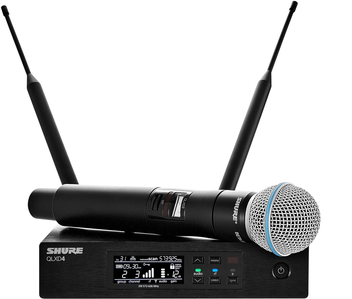 Shure QLXD2/B58-G50, Handheld Transmitter with Beta58A Microphone
