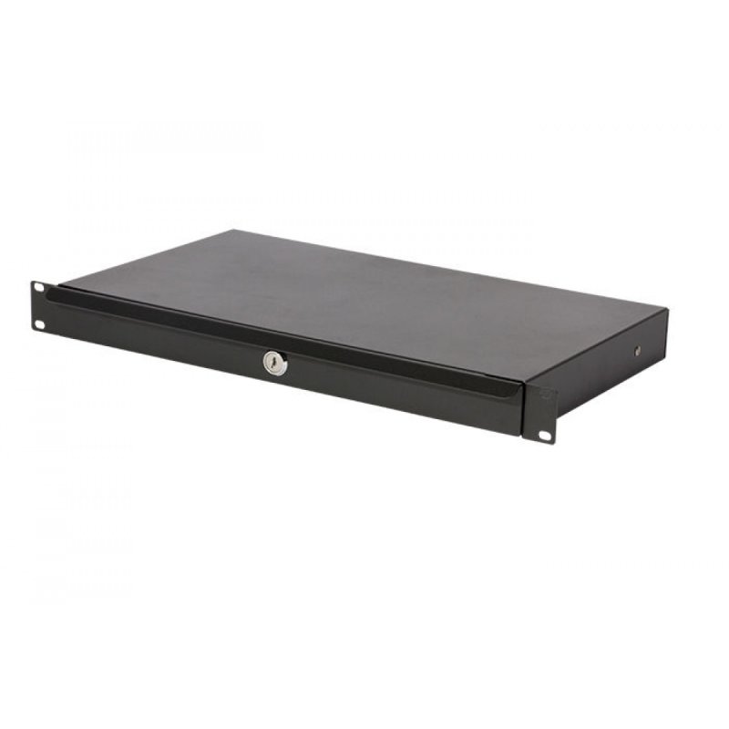 On-Stage RDLS1000, 1U Locking Rack Drawer (Shallow), Steel Material, Black, 1U (Shallow)