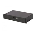 On-Stage RDLS2000, 2U Locking Rack Drawer (Shallow), Steel Material, Black, 2U (Shallow)