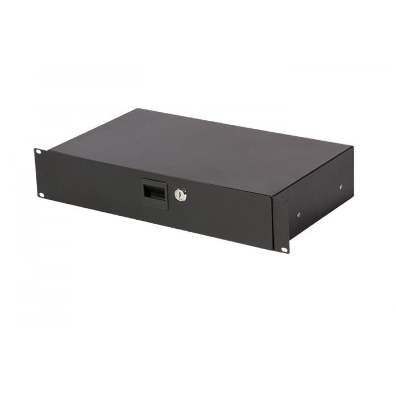 On-Stage RDLS2000, 2U Locking Rack Drawer (Shallow), Steel Material, Black, 2U (Shallow)