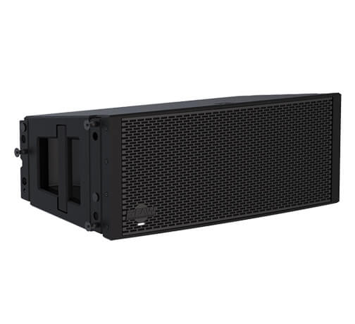 EAW RSX208L Black, Powered 8in 3-Way Line Array, 1 x 8in LF, 1 x 8in LF/MF and 2 x 1in Exit, 1.4in Voice Coil HF, Horizontal 120 Vertical 12, DANTE