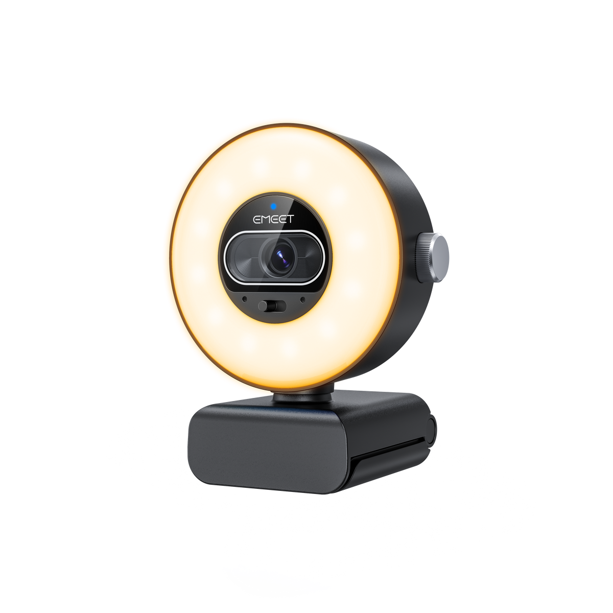 EMEET SmartCam S600L, 4K StreamCam with 1/2" CMOS Sensor, Built-In RGB Ring Light with Cold, Warm and Mixed Modes, 1080p 60fps, 0.2s PDAF Autofocus and Built-In Privacy Cover
