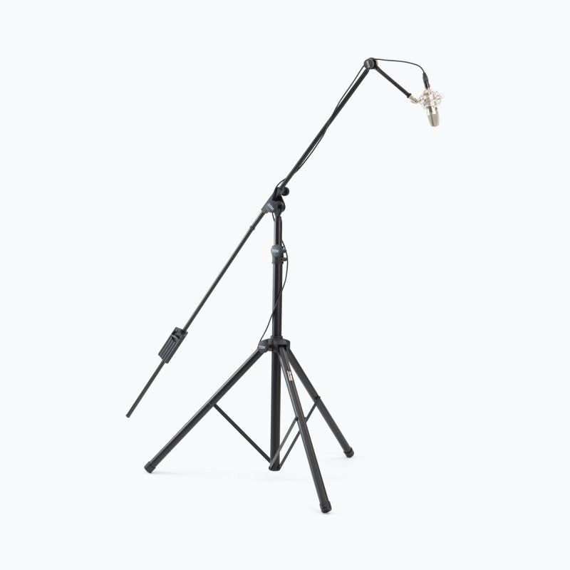 On-Stage SB9600, Tripod Studio Mic Boom with 7" Mini Boom Extension, Height 46.5"-79", 43"-79" Boom, 32-48" Base Spread, 5/8"-27" Threading, Black