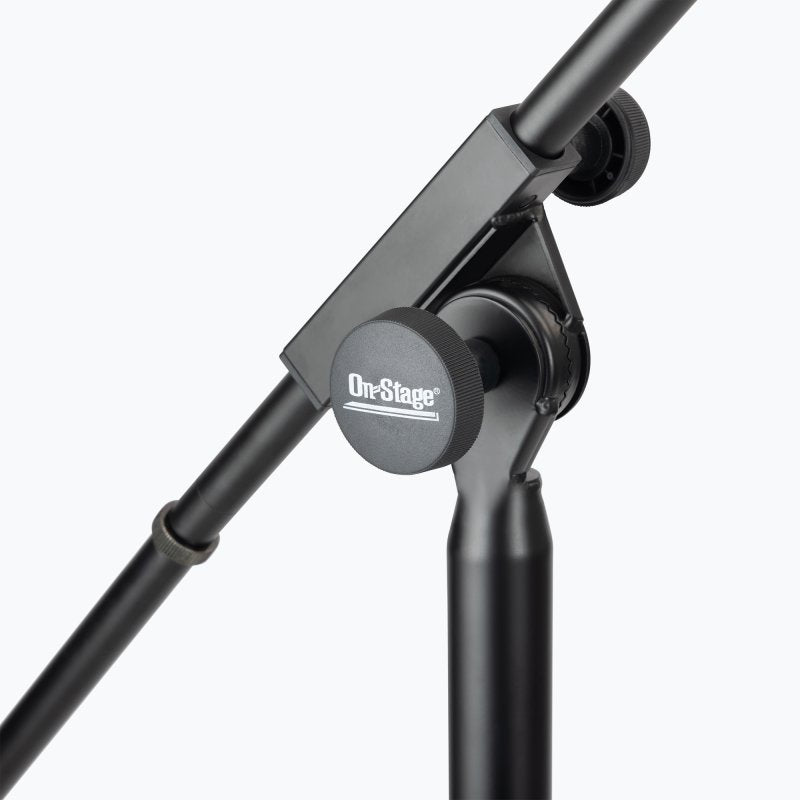 On-Stage SB9600, Tripod Studio Mic Boom with 7" Mini Boom Extension, Height 46.5"-79", 43"-79" Boom, 32-48" Base Spread, 5/8"-27" Threading, Black
