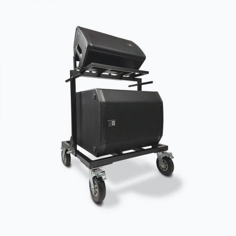 On-Stage SFC9000, Speaker Field Cart, Height 41 3/4 Inch, 300 lbs Weight Capacity, Steel Construction, Black Powder Coat Finish