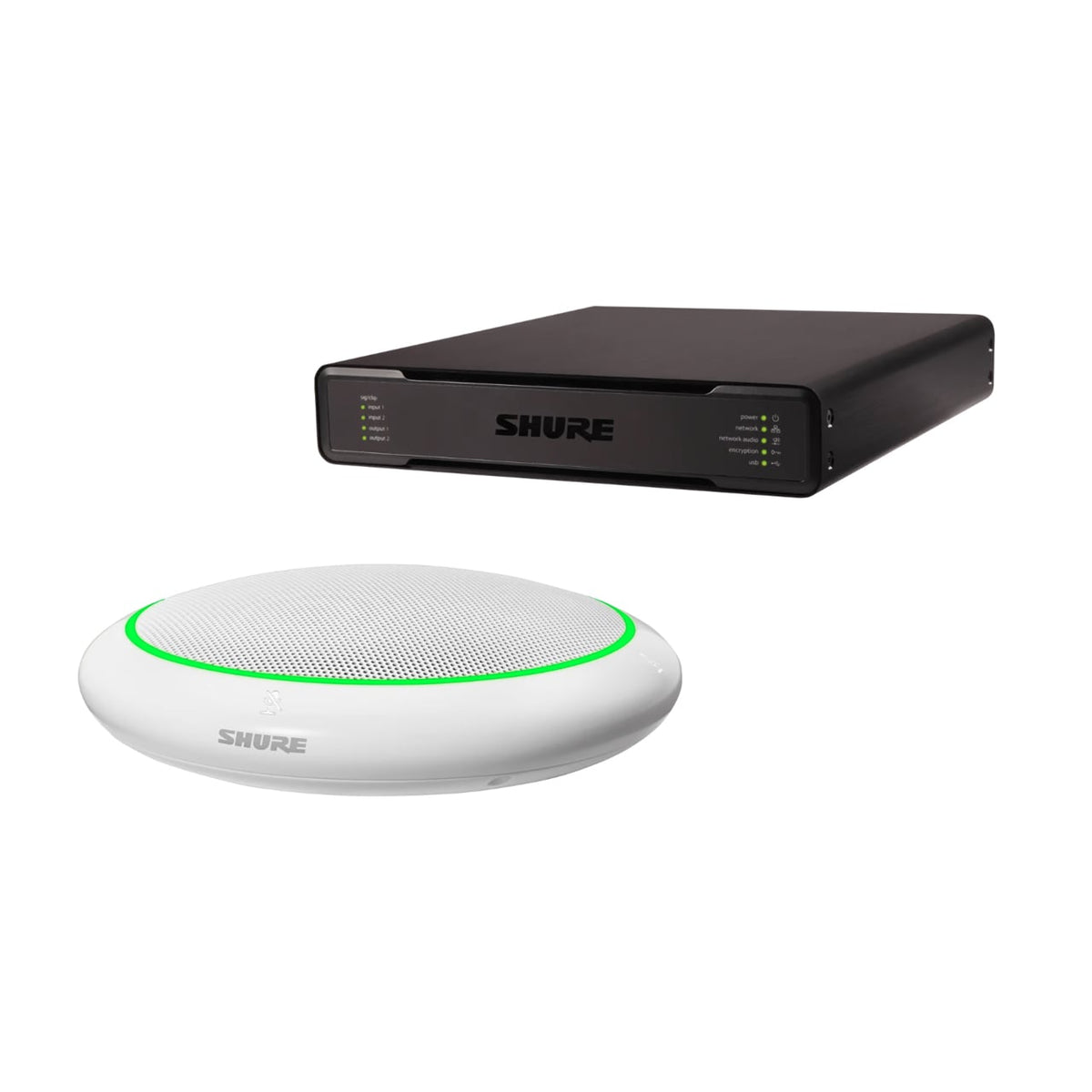 Shure 310L W+HCAM-V, Ecosystem Bundle 310L: (2) MXA310, (1) IMX-RM8-SUB5, (2) MXN5W-C + Tile Bridge, (1) Huddly IQ, (1) Huddly-dmb, (1) USB3-CA-90-2M