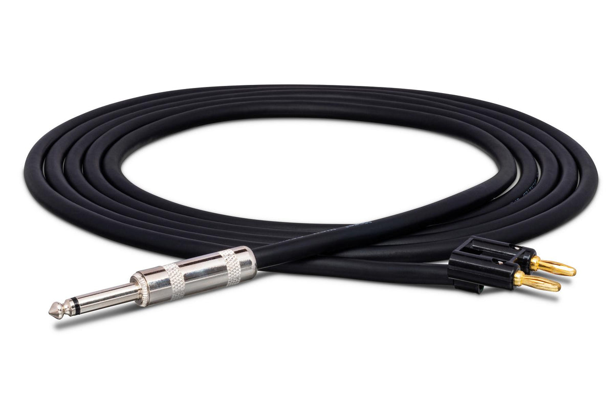 HOSA - Speaker Cable, Hosa 1/4 in TS to Dual Banana, 25 ft
