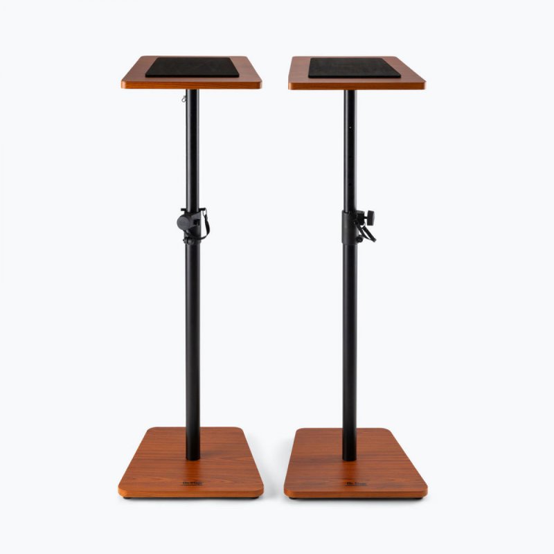On-Stage SMS7500RB, Wood Studio Monitor Stands (Rosewood, Pair), Height Adjustment 35.5"- 56.5", 90 lbs. Weight Capacity, Steel / Wood Construction, Rosewood