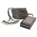 On-Stage SNK16450V2, 50' 16-Channel/4-Return Stage Snake, 50' Length, 16 (female) XLR Inputs, Metal Construction, Black, Includes Nylon Bag