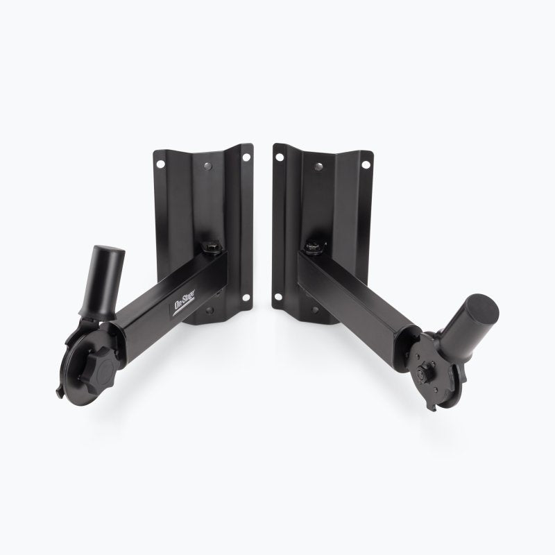 On-Stage SS7322B, Adjustable Wall-Mount Speaker Brackets, 80 lbs. Weight Capacity, Steel Construction, Black
