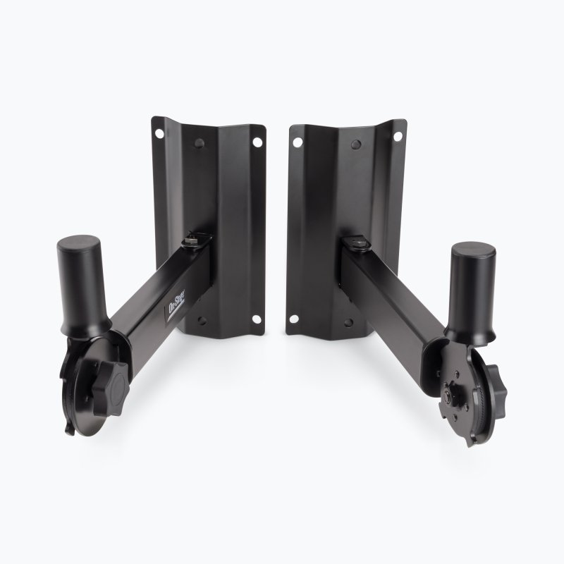 On-Stage SS7322B, Adjustable Wall-Mount Speaker Brackets, 80 lbs. Weight Capacity, Steel Construction, Black