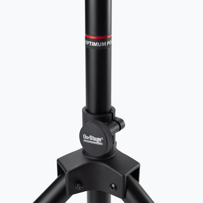On-Stage SS7764B, Air-Lift Speaker Stand, Height Adjustment 47" - 74", 100 lbs. Weight Capacity, 46" Base Spread, Aluminum and Steel Construction, Black