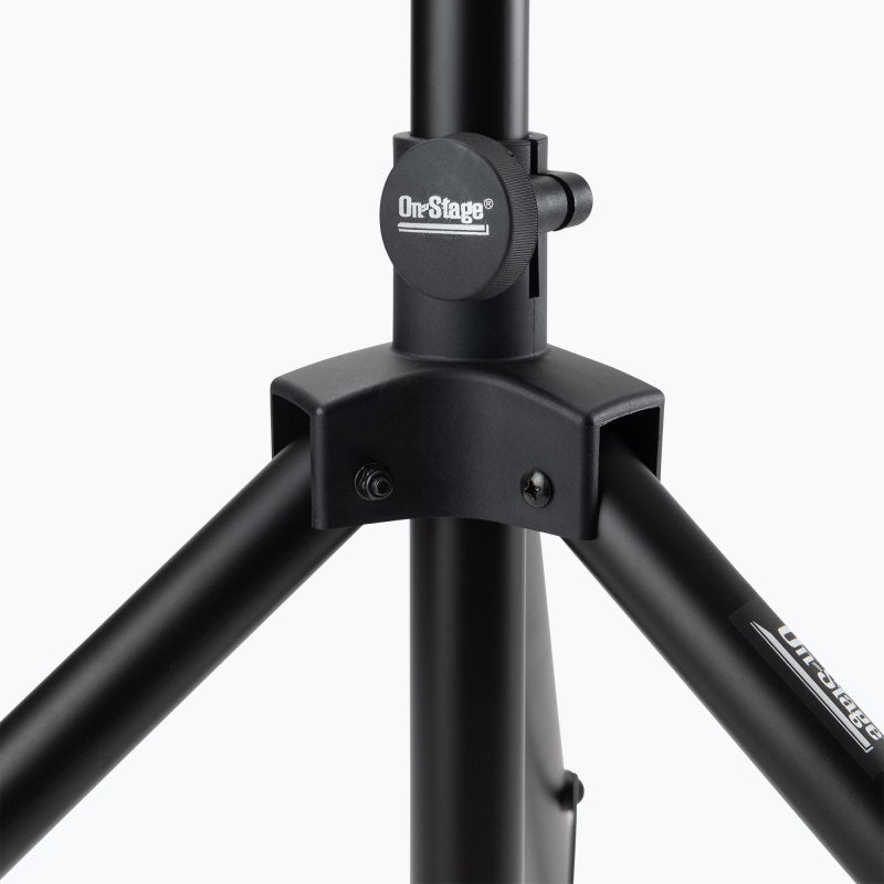 On-Stage SS7764B, Air-Lift Speaker Stand, Height Adjustment 47" - 74", 100 lbs. Weight Capacity, 46" Base Spread, Aluminum and Steel Construction, Black