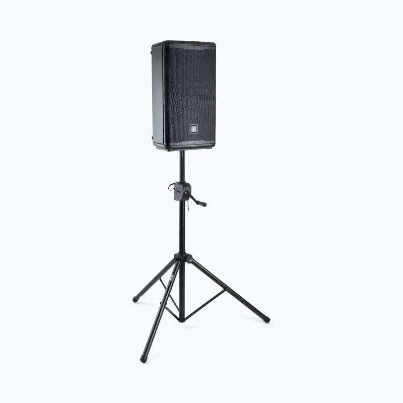 On-Stage SS8800B, Power Crank-Up Speaker Stand, Height Adjustment 47" - 80", 80 lbs Weight Capacity, Aluminum and Steel Construction, Black