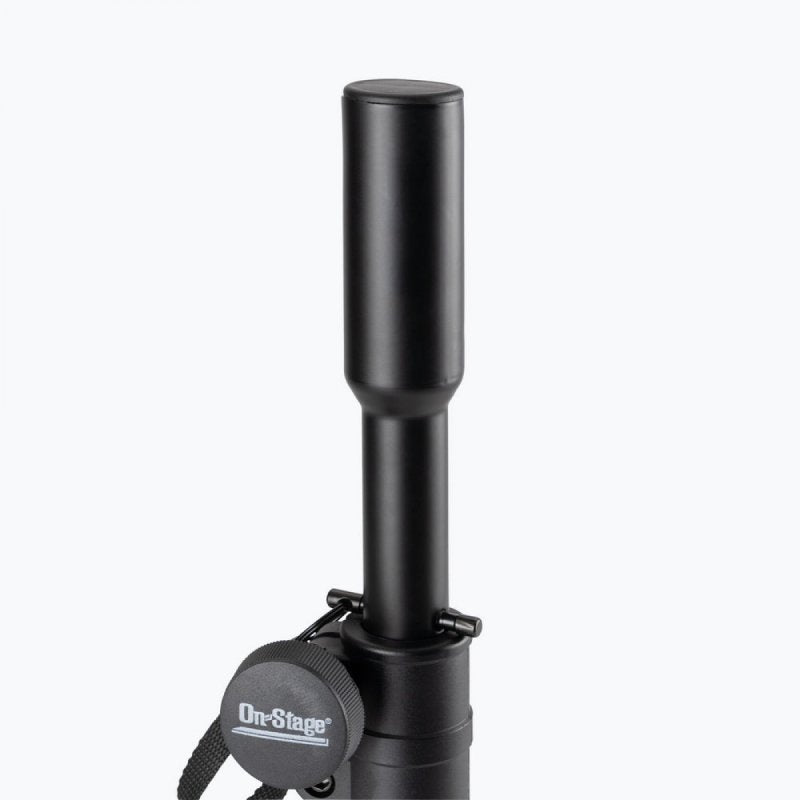 On-Stage SSAS7000B, Mini Adjustable Speaker Stand, Height Adjustment 27"-46", 60 lbs. Weight Capacity, 12.5" Base Spread, Aluminum Construction, Black