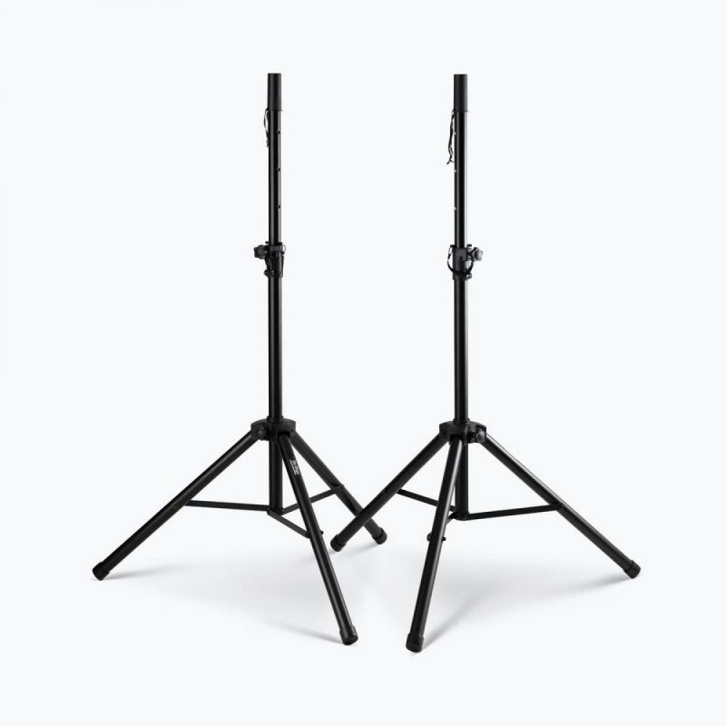 On-Stage SSP7750, Compact Speaker Stand Pack, Height Adjustment 37" - 60", 60 lbs Weight Capacity, Aluminum Construction, Black, Includes 2 Stands and Carry Bag