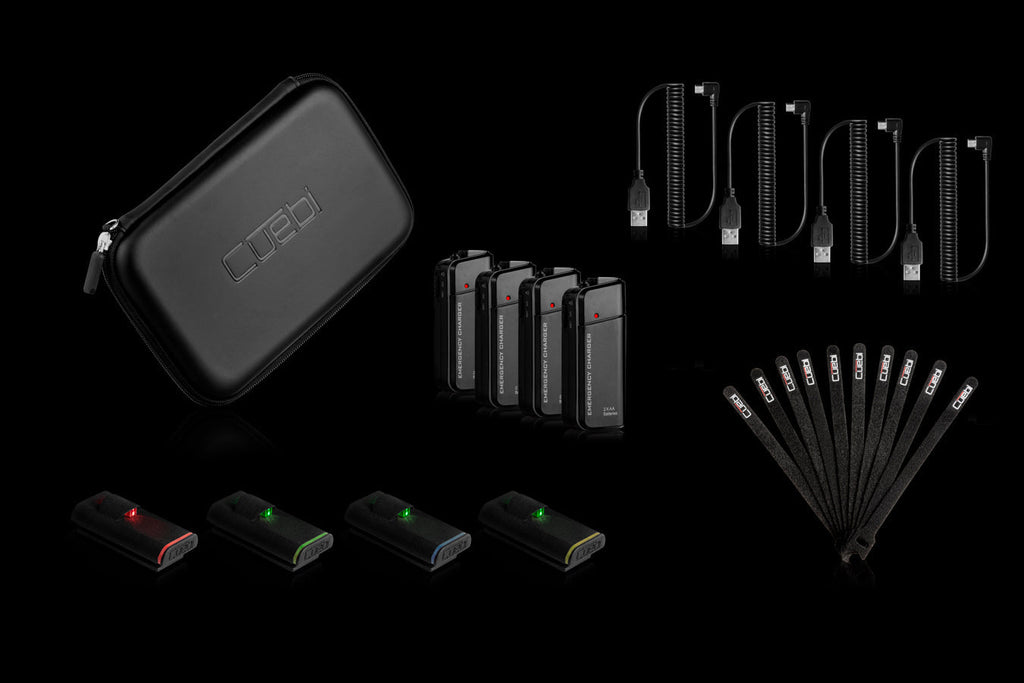 Cuebi Lights Set of 4, Wireless WiFi IP Tally Light System for Blackmagic ATEM, NewTek TriCaster, vMix, Roland and Ross Video Switchers, Includes Carrying Case, USB Cables, Velcro Straps and AA Battery Pack