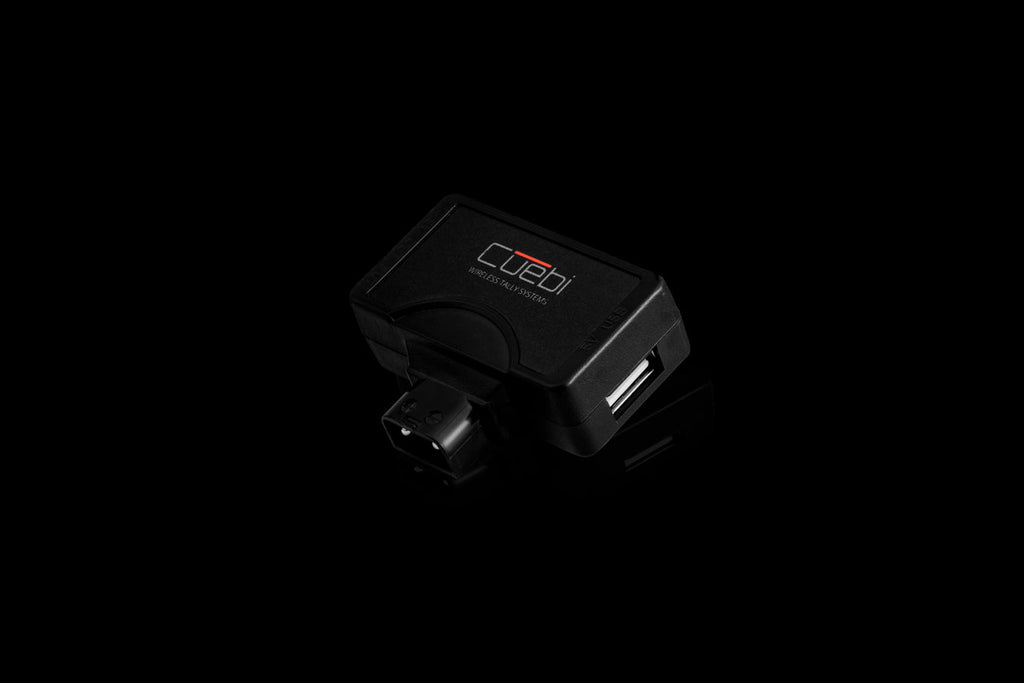 Cuebi D-Tap to USB Adapter, Powers Cuebi Wireless Tally Lights from a Camera D-Tap Connector