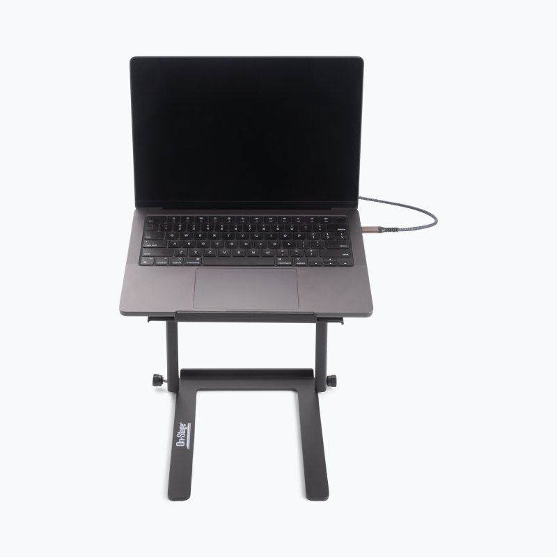 On-Stage LPT8000, Laptop Stand with USB Hub, 11 lbs. Weight Capacity, Black, Includes USB Charging cable, Instructions