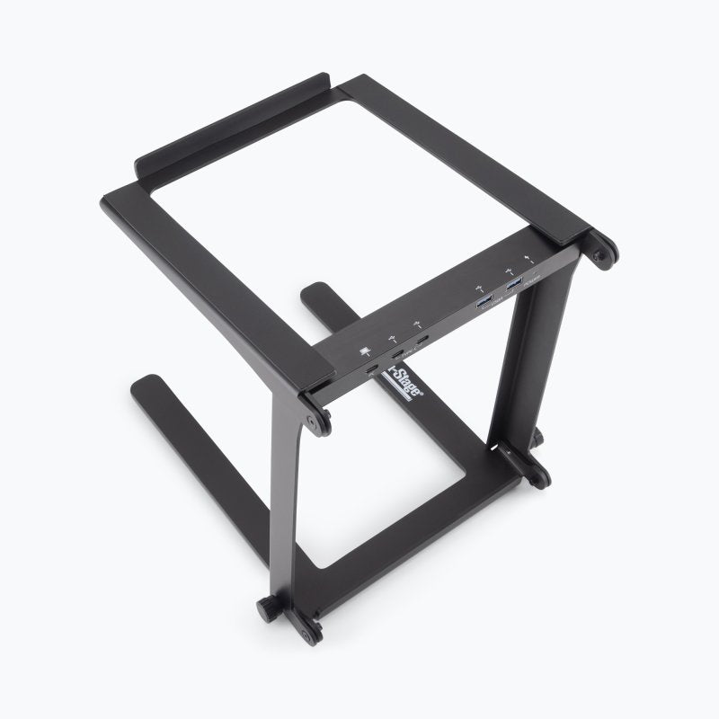 On-Stage LPT8000, Laptop Stand with USB Hub, 11 lbs. Weight Capacity, Black, Includes USB Charging cable, Instructions