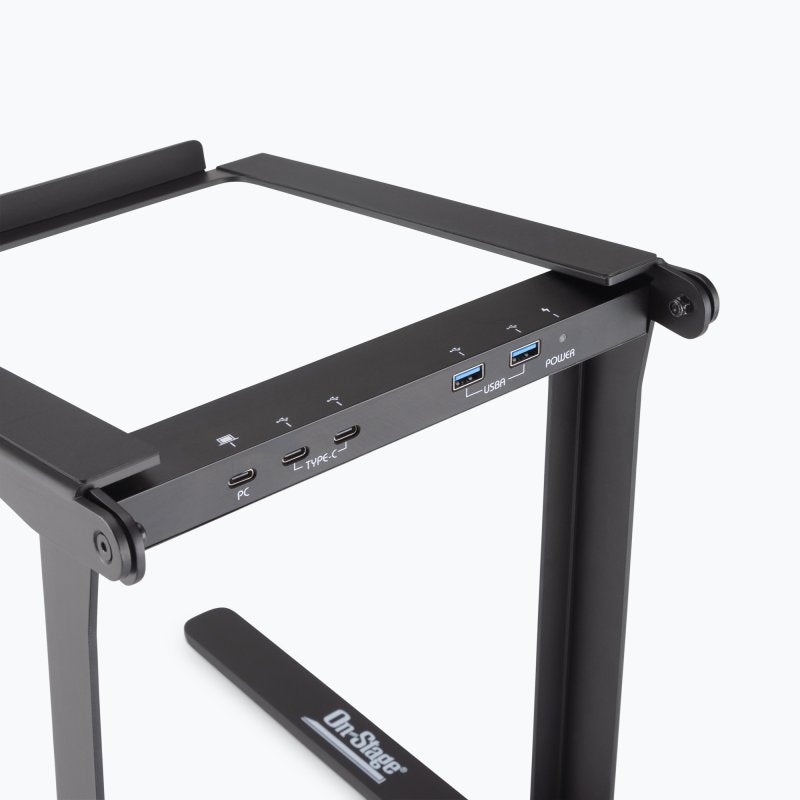 On-Stage LPT8000, Laptop Stand with USB Hub, 11 lbs. Weight Capacity, Black, Includes USB Charging cable, Instructions