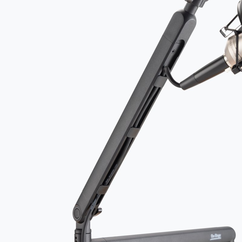 On-Stage MBS-LP1, Low-Profile Broadcast Boom Arm, 3.5 lb Weight Capacity, Black, Includes Cable-management Clips and camera-mount Adapter