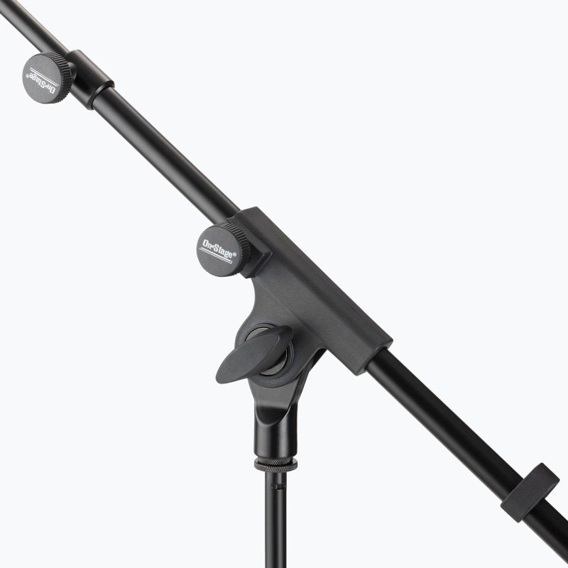 On-Stage MS500, Travel Mic Stand, Height Adjustment 22"- 57", 19.5" - 35" Boom, Black, Includes Drawstring Bag