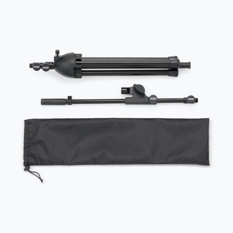 On-Stage MS500, Travel Mic Stand, Height Adjustment 22"- 57", 19.5" - 35" Boom, Black, Includes Drawstring Bag