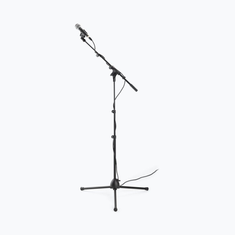 On-Stage MS500, Travel Mic Stand, Height Adjustment 22"- 57", 19.5" - 35" Boom, Black, Includes Drawstring Bag