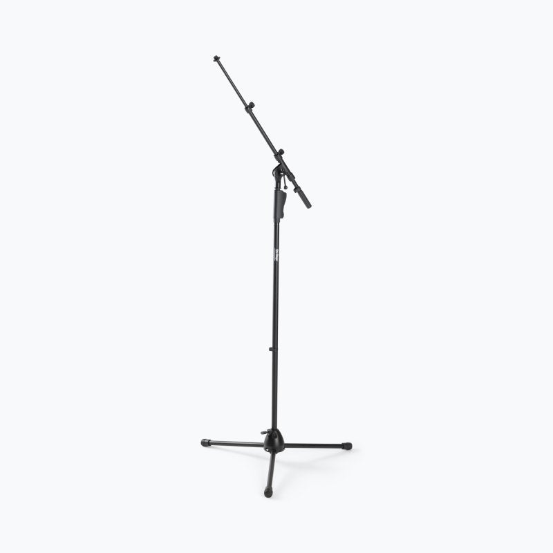 On-Stage MS7550, One-Handed Boom Mic Stand with Tripod Base, Height Adjustment 46.5"-72.8", 18.7"-33.1" Boom, 27.2" Base Spread, Steel Construction, 5/8"-27 Threading