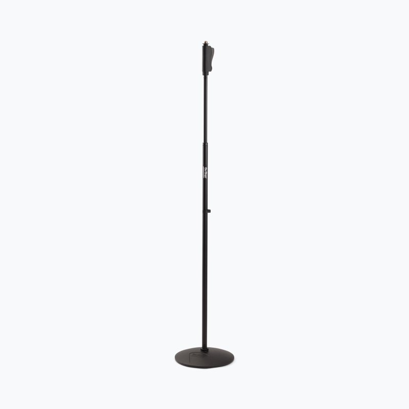 On-Stage MS9510, Production-Grade One-Handed Mic Stand with Round Base, Height Adjustment 43″-69.75″, 5/8"-27 Threading