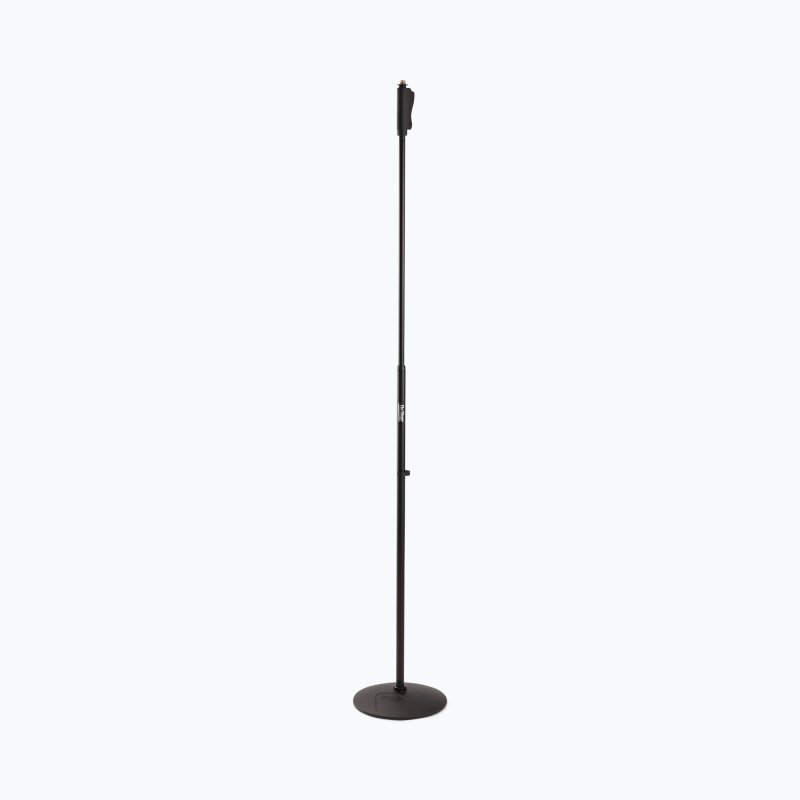 On-Stage MS9510, Production-Grade One-Handed Mic Stand with Round Base, Height Adjustment 43″-69.75″, 5/8"-27 Threading