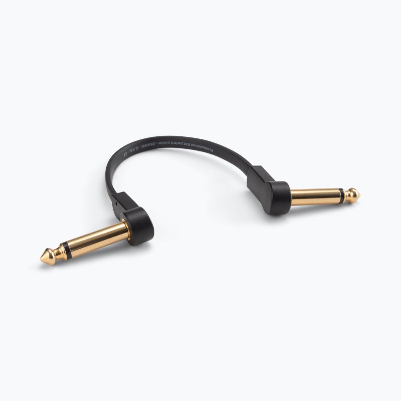 On-Stage OSPRO-FPC-60-POP, Production-Grade Flat Patch Cables (60-Pack with POP Display), 6" Length, Gold-plated, Right Angle ¼" Connectors Connectors, 26 AWG Gauge, Oxygen-free copper, Spiral Shielding Construction