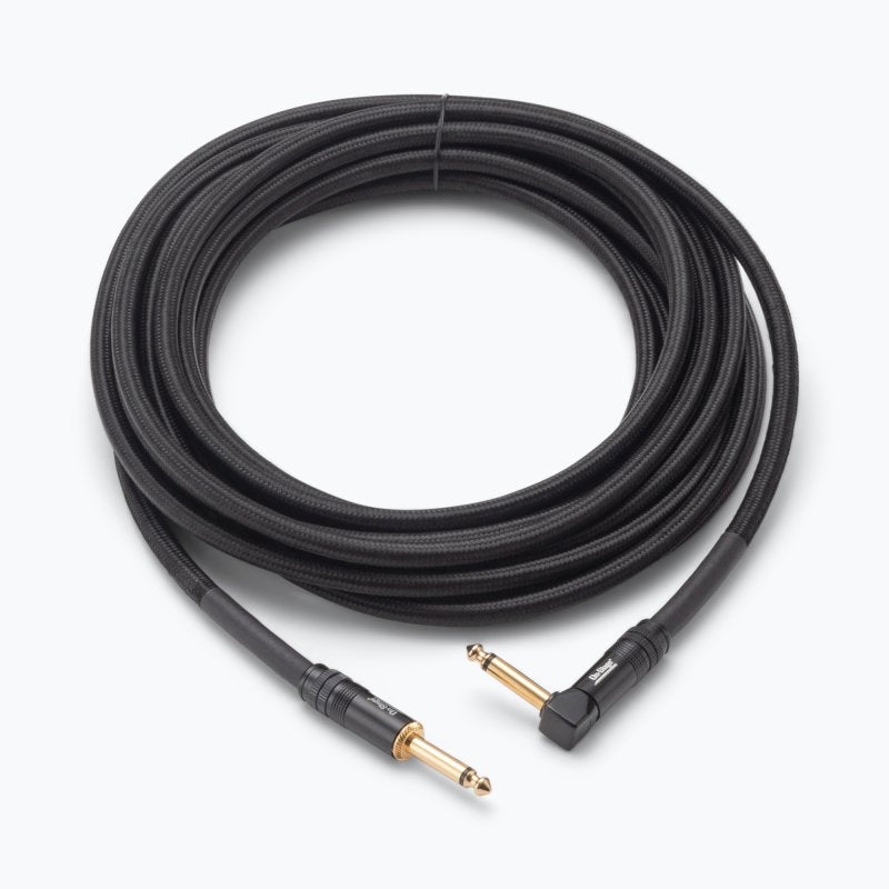 On-Stage OSPRO-ICR-25, Production-Grade Braided Instrument Cable (Right Angle to Straight) 25 ft, 24 AWG Gauge, Oxygen-free copper, Braided Shielding Construction