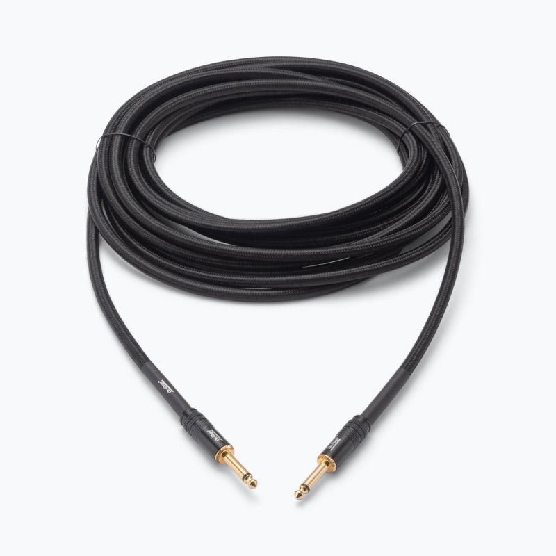 On-Stage OSPRO-ICS-10, Production-Grade Braided Instrument Cable (Straight to Straight) 10 ft, Gold-plated, Straight ¼" Connectors Connectors, 24 AWG Gauge, Oxygen-free copper, Braided Shielding Construction