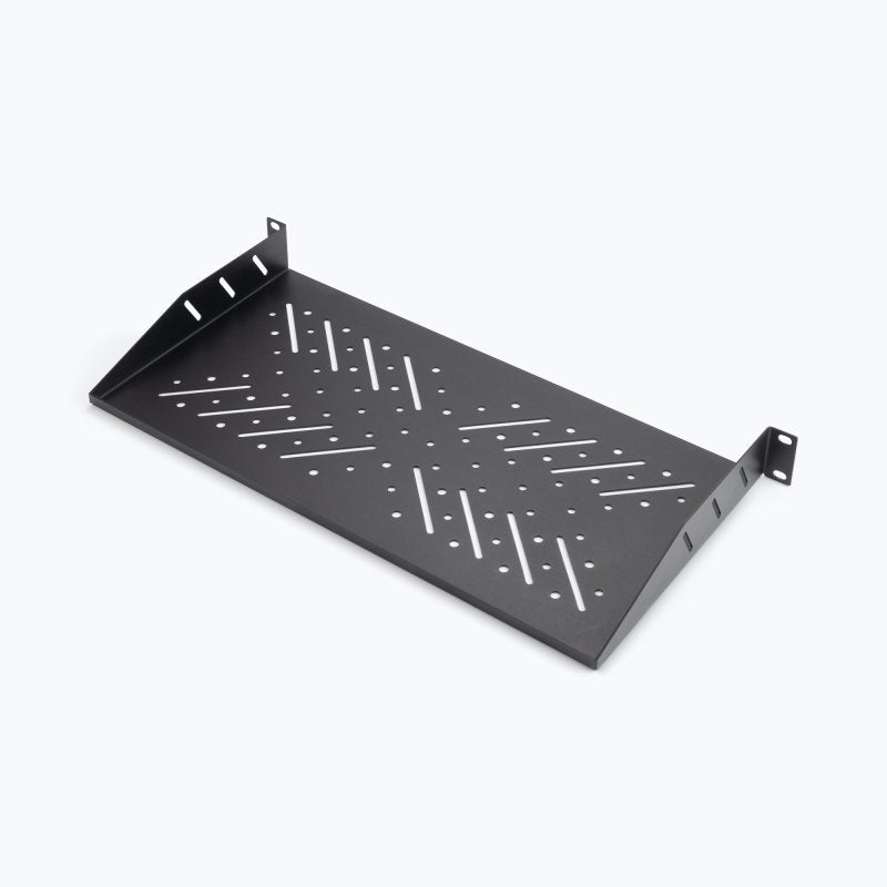 On-Stage RVS1000, 1U Vented Rack Shelf, Height 1.74", 19" Length, 35 lbs. Weight Capacity, Steel Construction, Black