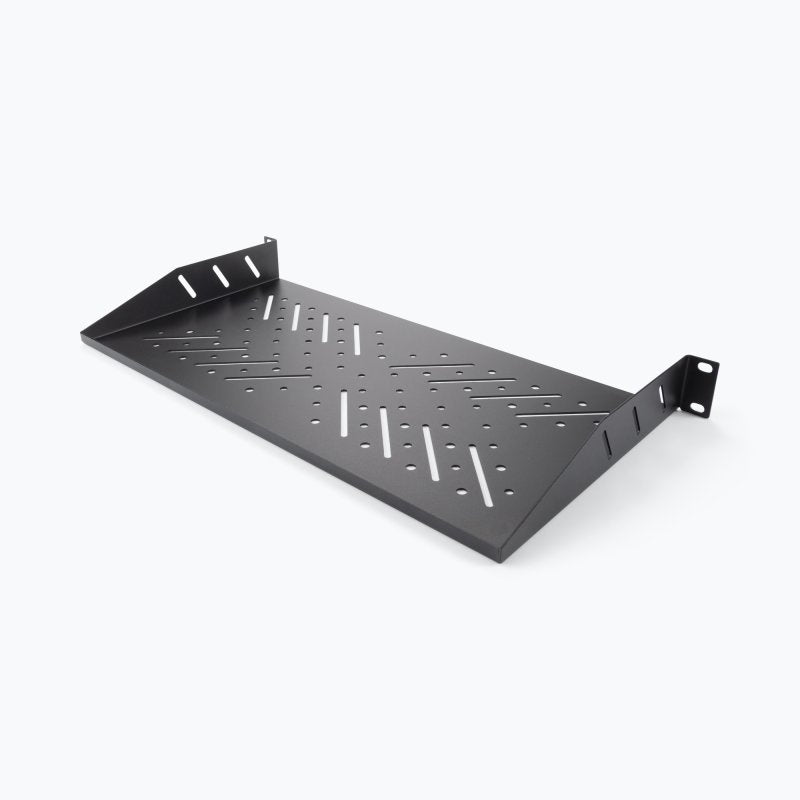 On-Stage RVS1000, 1U Vented Rack Shelf, Height 1.74", 19" Length, 35 lbs. Weight Capacity, Steel Construction, Black