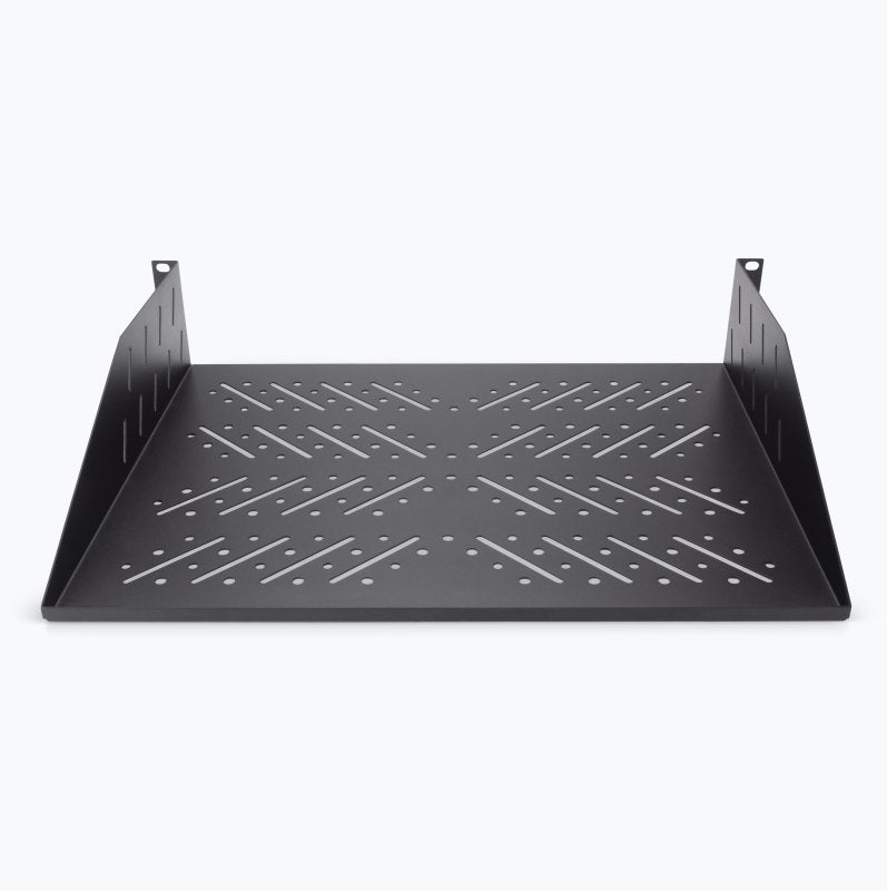 On-Stage RVS2000, 2U Vented Rack Shelf, Height 3.51", 19" Length, 35 lbs. Weight Capacity, Steel Construction, Black