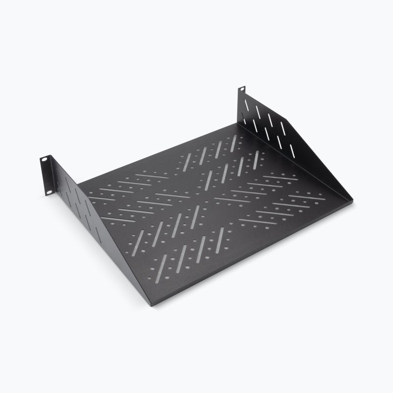 On-Stage RVS2000, 2U Vented Rack Shelf, Height 3.51", 19" Length, 35 lbs. Weight Capacity, Steel Construction, Black