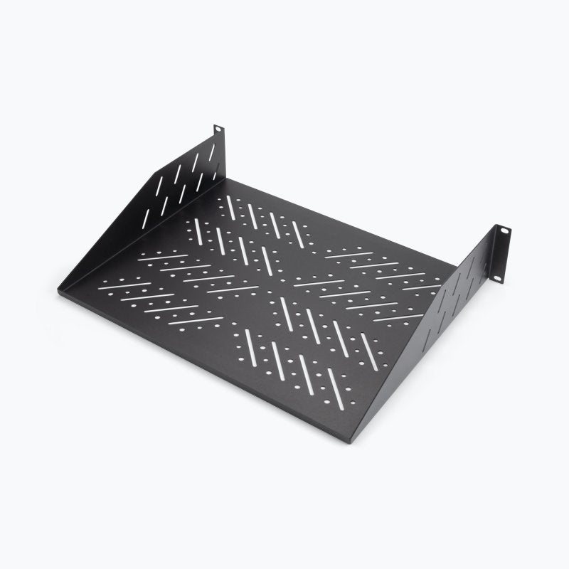 On-Stage RVS2000, 2U Vented Rack Shelf, Height 3.51", 19" Length, 35 lbs. Weight Capacity, Steel Construction, Black
