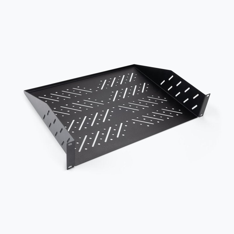 On-Stage RVS2000, 2U Vented Rack Shelf, Height 3.51", 19" Length, 35 lbs. Weight Capacity, Steel Construction, Black