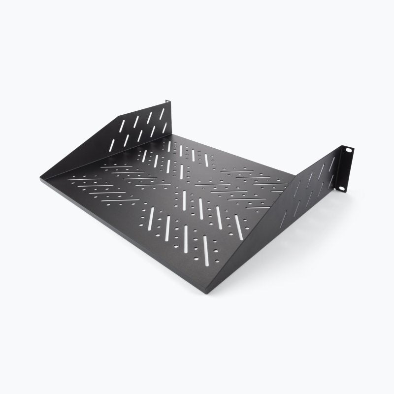 On-Stage RVS2000, 2U Vented Rack Shelf, Height 3.51", 19" Length, 35 lbs. Weight Capacity, Steel Construction, Black