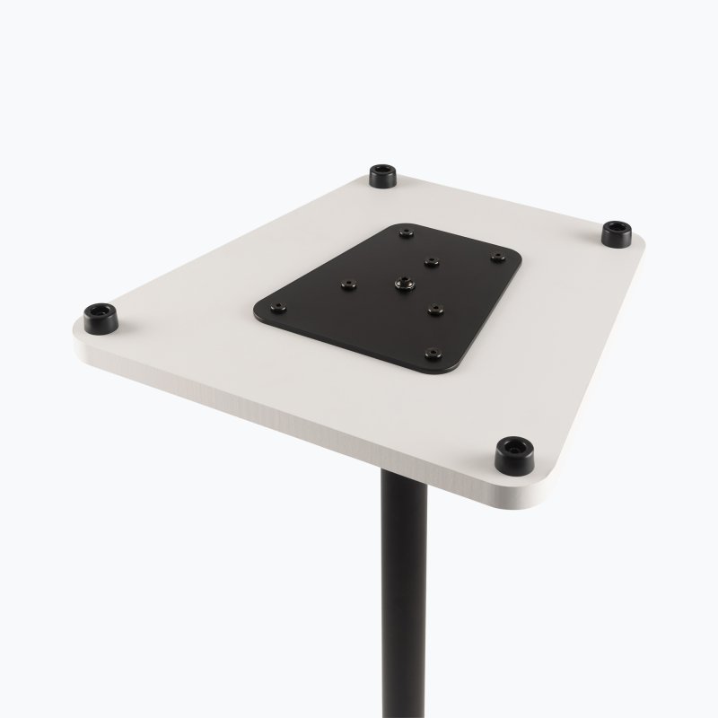 On-Stage SMS7500W, Wood Studio Monitor Stands (White, Pair), Height Adjustment 35.5"- 56.5", 90 lbs. Weight Capacity, Steel and Wood Construction, White