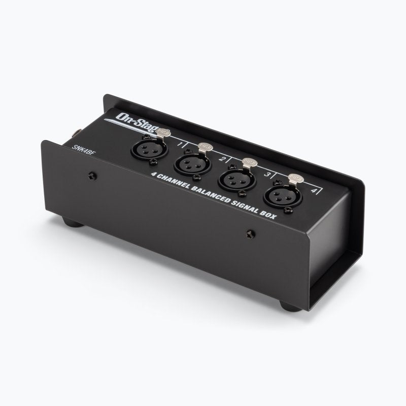 On-Stage OSPRO-SNK4BF, Production-Grade Snake Signal Box Female, Consolidates Four of Your XLR Connections Into One Ethernet Cable, Route Signals in Either Direction