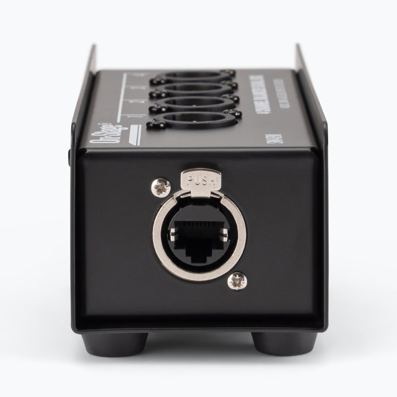 On-Stage OSPRO-SNK4BM, Production-Grade SNK4BM Snake Signal Box Male, Consolidates Four of Your XLR Connections Into One Ethernet Cable, Route Signals in Either Direction