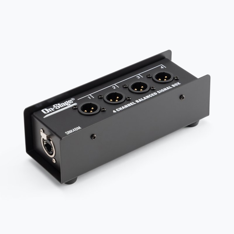 On-Stage OSPRO-SNK4BM, Production-Grade SNK4BM Snake Signal Box Male, Consolidates Four of Your XLR Connections Into One Ethernet Cable, Route Signals in Either Direction