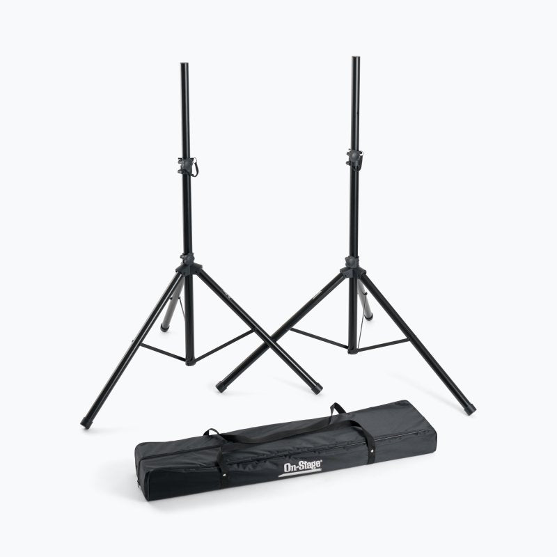 On-Stage SSP7650, Speaker Stand Pack with Bag, Height Adjustment 43" to 72", 100 lb Weight Capacity, 32" to 48" Base Spread, Includes Carry Bag