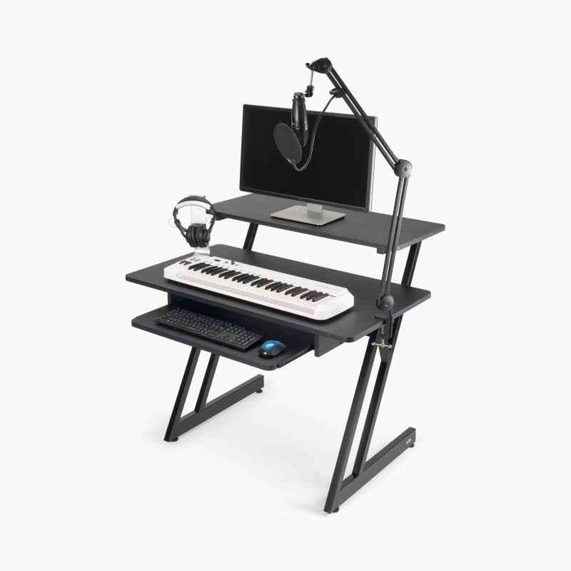 On-Stage WS7500B, Workstation, 175 lbs. Weight Capacity, Wood and Steel Construction, Black